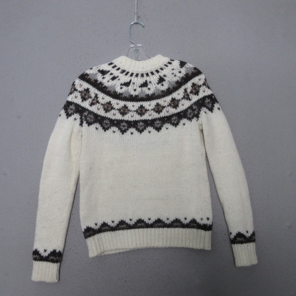 LOFT Sweater XS Fair Isle Fisherman Embellished Beaded Wool Alpaca Blend Nordic - Picture 7 of 9